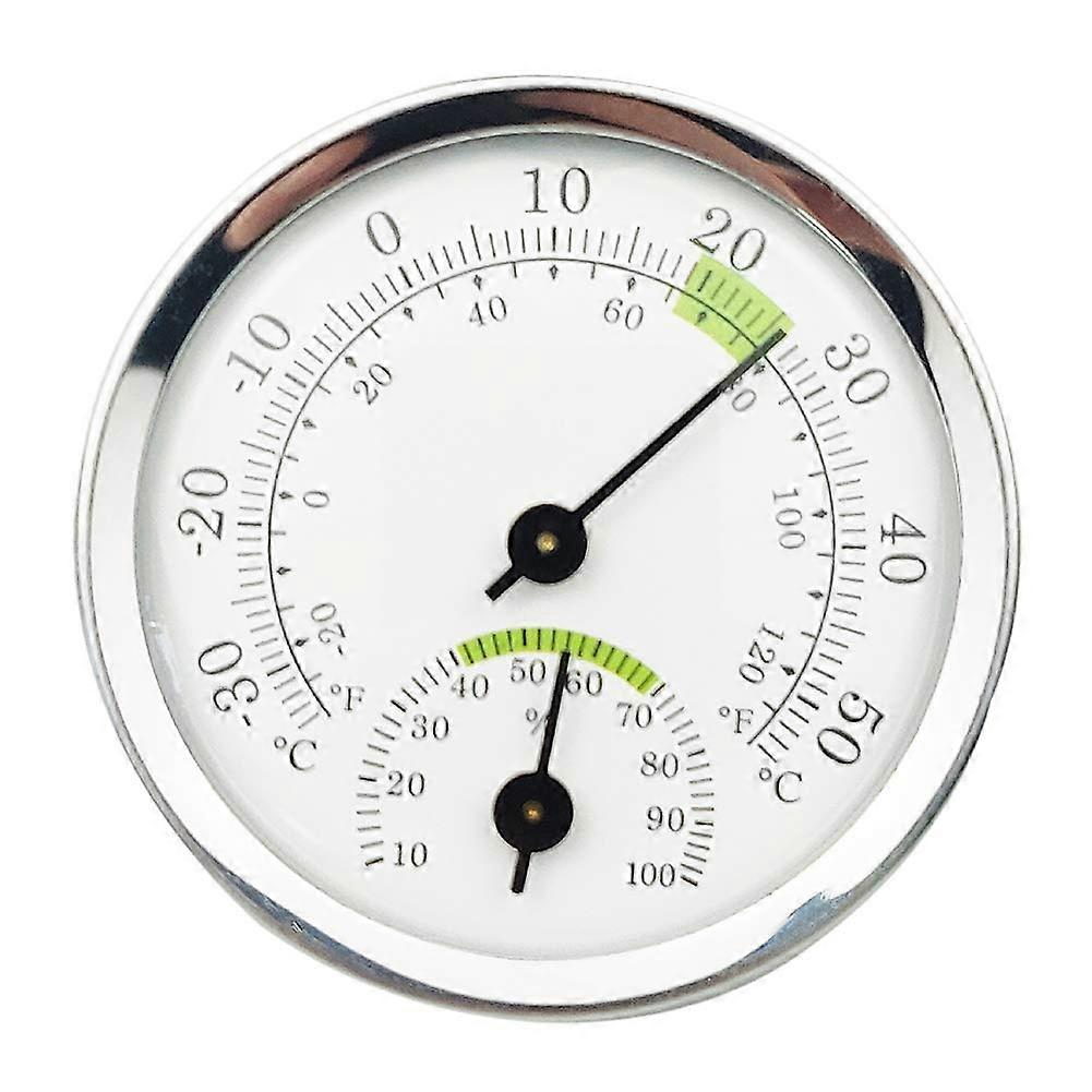 Mini Pointer ThermoHygrometer Aluminium Alloy Ring Plastic Base Plastic Lens White Wall Mount Model 3tg6mf2vt4hb1du4D02