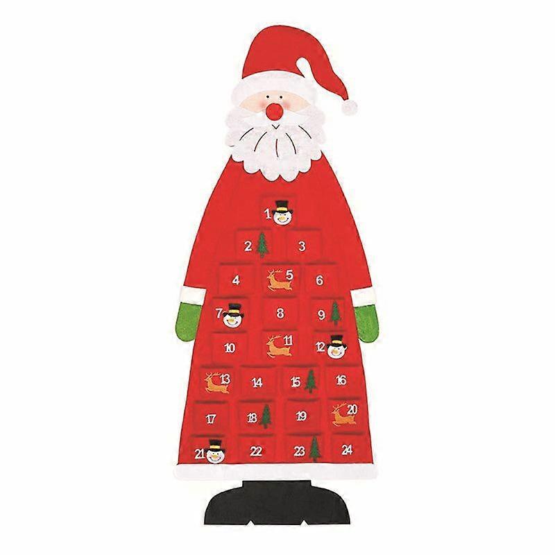 Christmas Advent Calendar 3d Santa Felt Advent Calendar With 24 Days Pockets Xmas Countdown