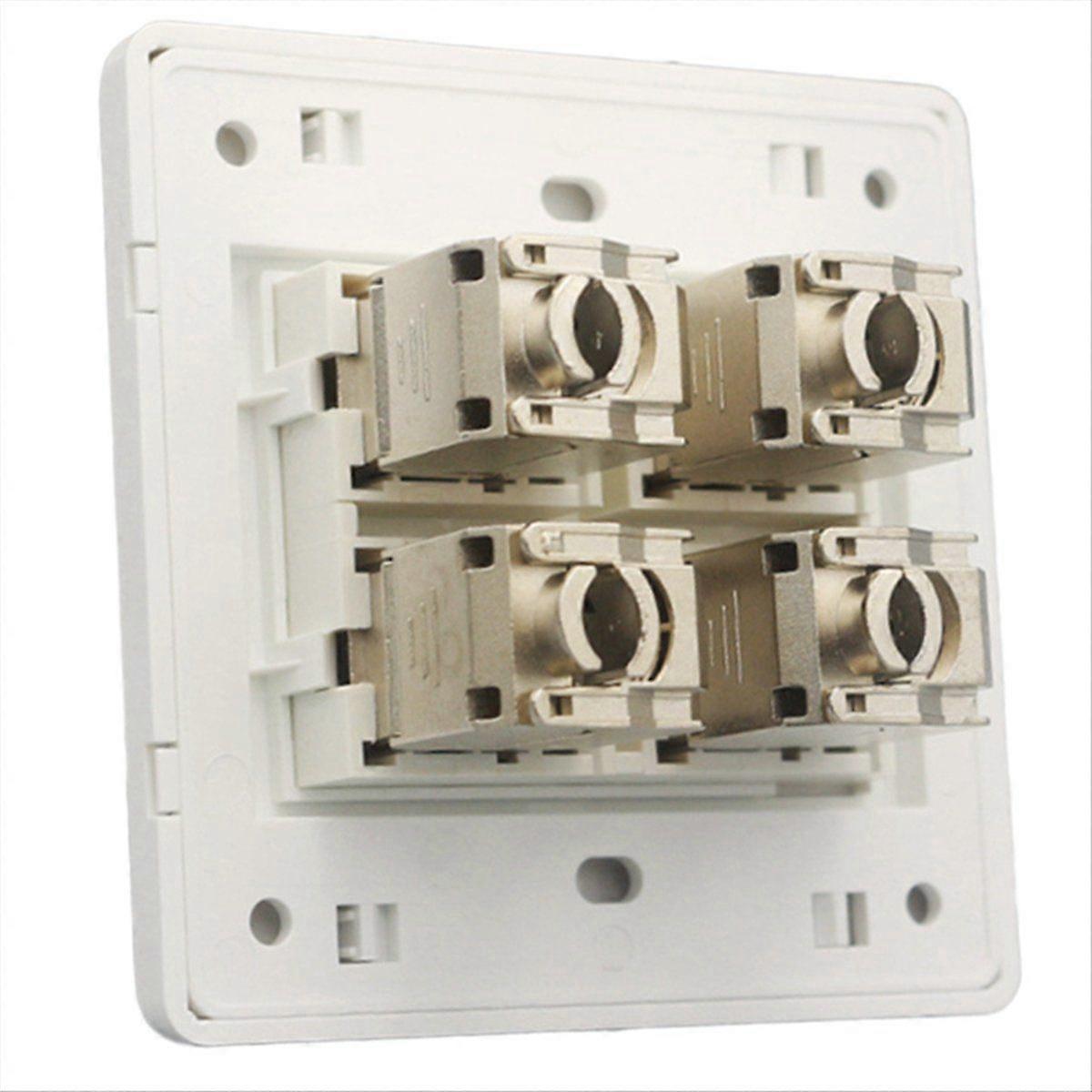 4 Sockets CAT6A RJ45 Faceplate LAN Network Outlet Jack Shielded Ethernet Wall Panel Board 86x86mm N
