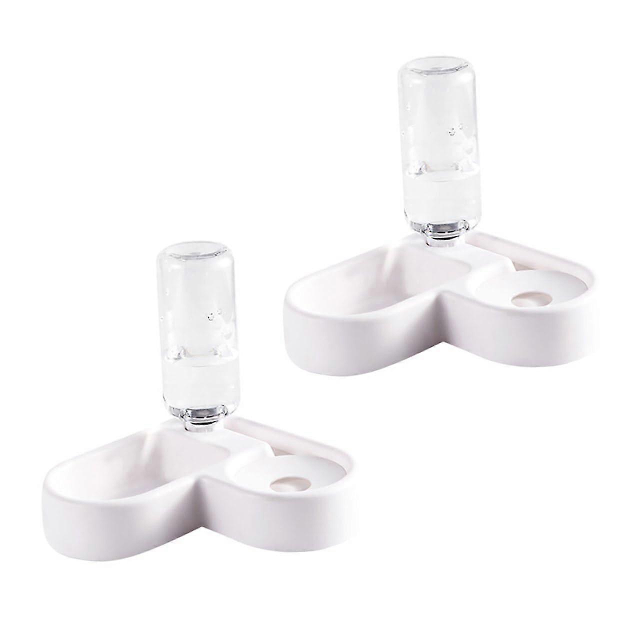 Pet Drinking Tool Double Bowl Feeder With AntiWet Nozzle For SmallMedium Dogs And Cats Water And Food Container