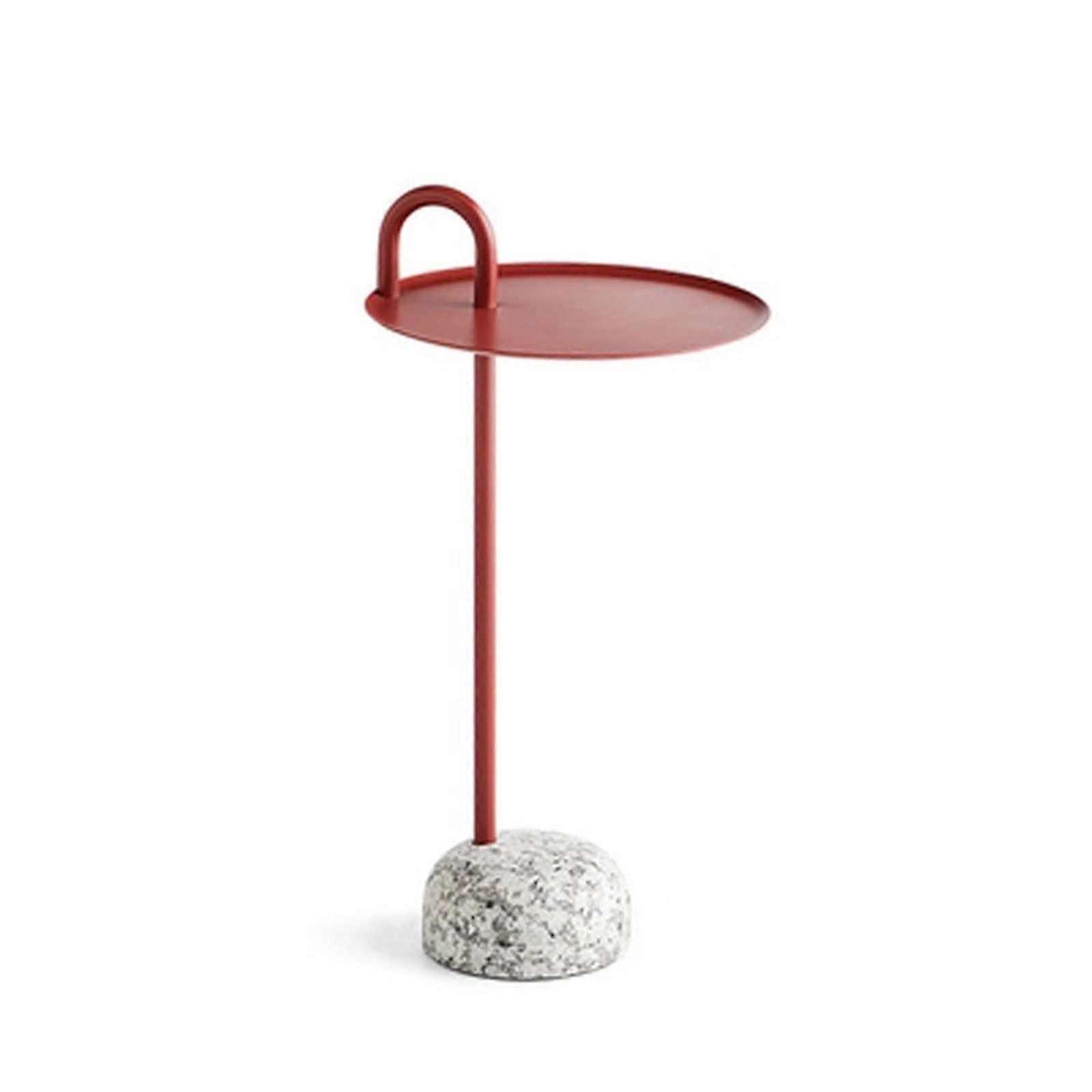 25-26 Sofa Side Table Small Metal End Table Indoor Outdoor Round Bistro Tables Rust Weather Resistant Red