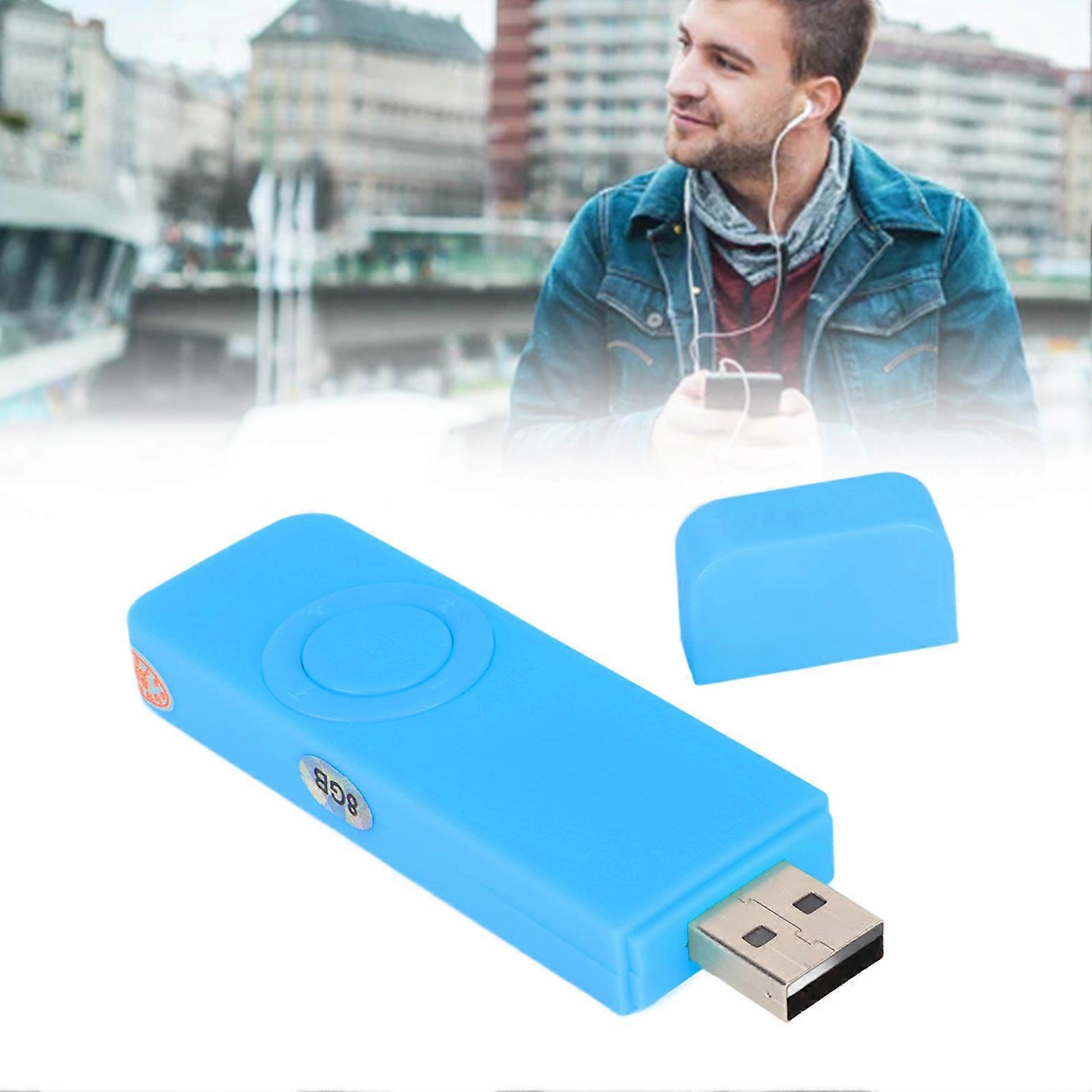 MP3 Player 8GB Memory 64GB Expandable USB Flash Drive Type Support OTG HiFi Lossless Sound Slim Portable Music Player Blue 