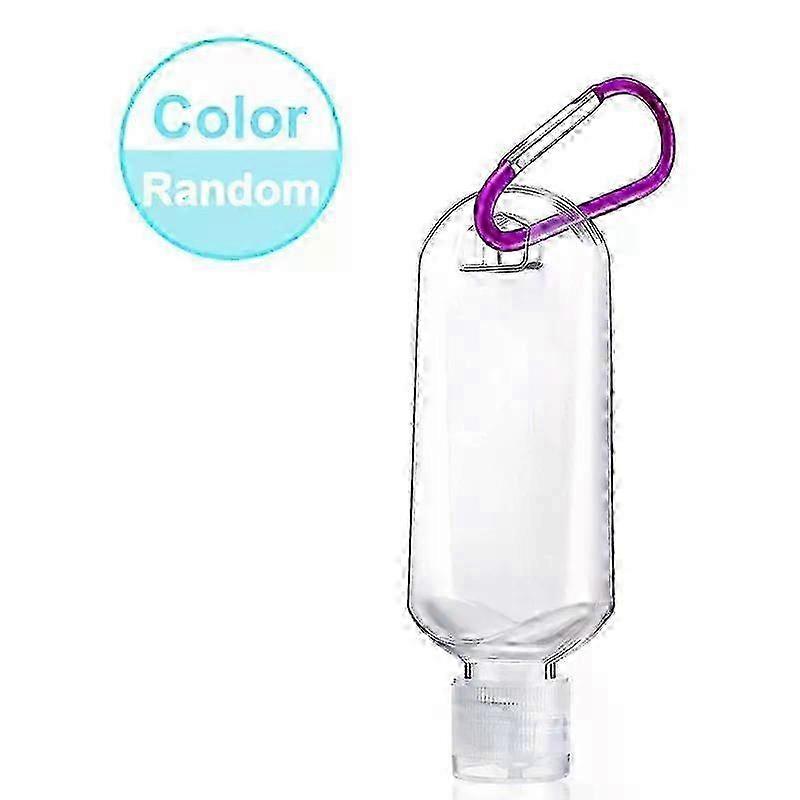 5Pcs Empty Hand Sanitizer Travel Bottle 30ml 50ml Size Holder Hook Keychain Carriers Flip Cap Reusable Portable Empty Bottles