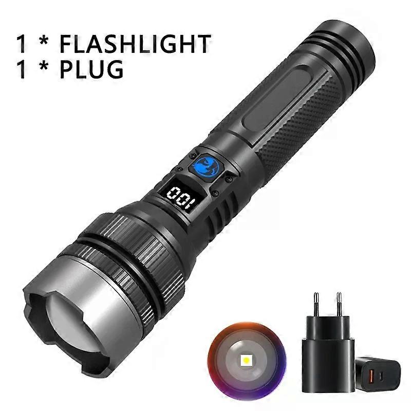 Ultra Bright LED Flashlight, Portable Tactical Zoom Light Torch Rechargeable Emergency Lantern For Camping, Hiking & Emergency
