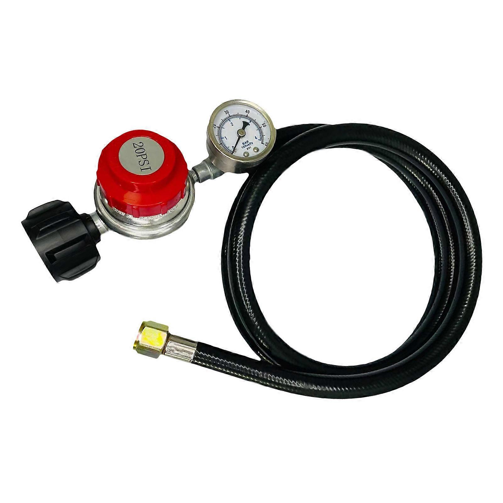 4FT High Pressure Propane Regulator with Hose Adjustable Grills Connector Propane Tanks Cylinders for Household Use Multicolor