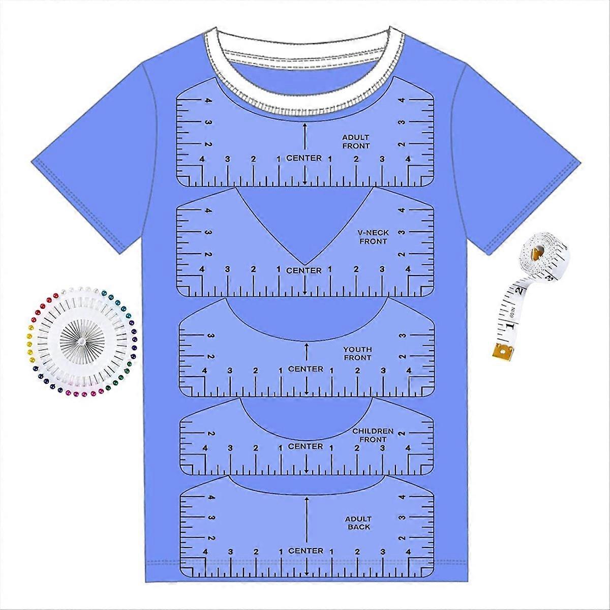 Tshirt Ruler Guide for Vinyl Alignment, T Shirt Rulers to Center Designs, Measurement Template, Craf