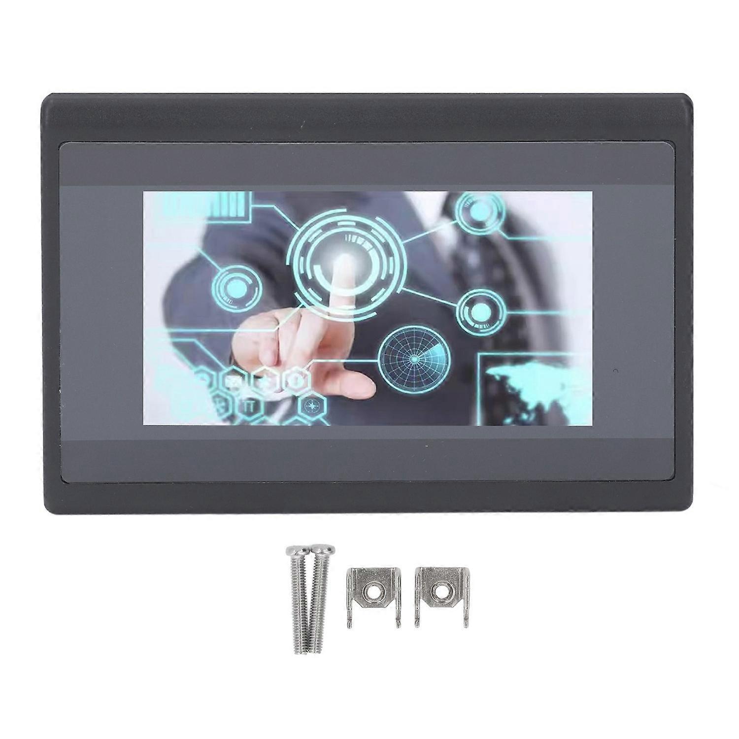 HMI PLC Touch Screen with 2 Way K Type Thermocouple Relay Output DC24V 12 in 10 Out 4.3 Inch LCD Scr
