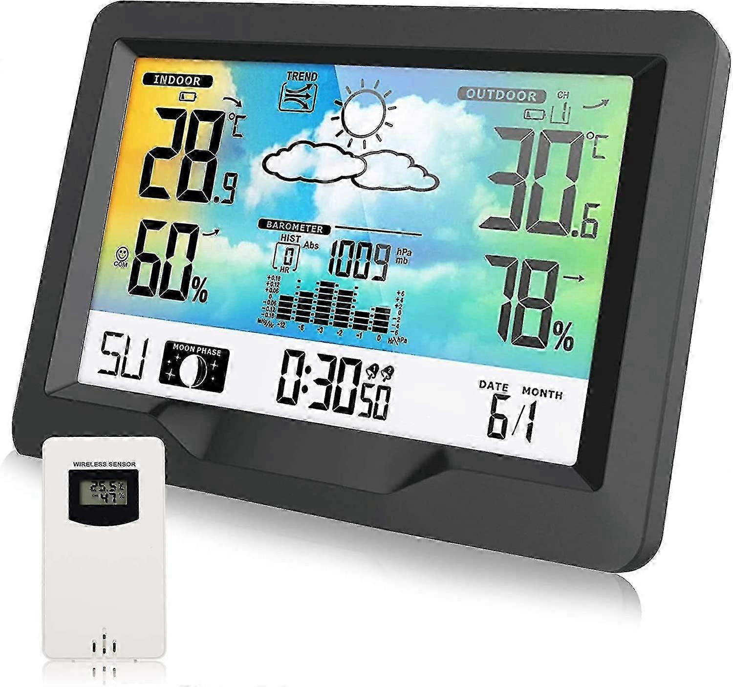 Wireless Weather Station, Radio Weather Station With Outdoor Sensor, Multifunction Radio