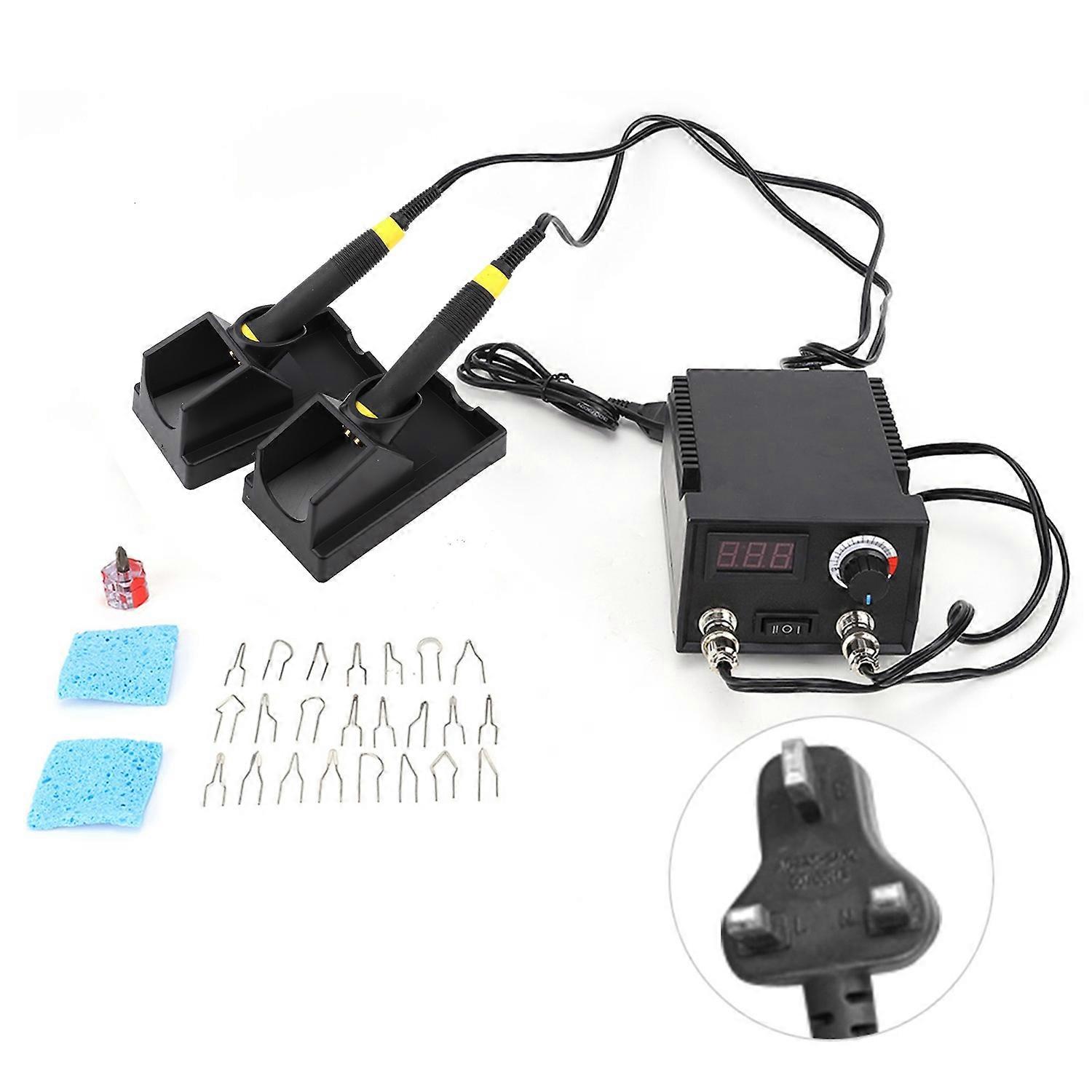 Digital Pyrography Machine Adjustable Temperature Heating Solder Wooden Craft Tool with HolderUK Plu