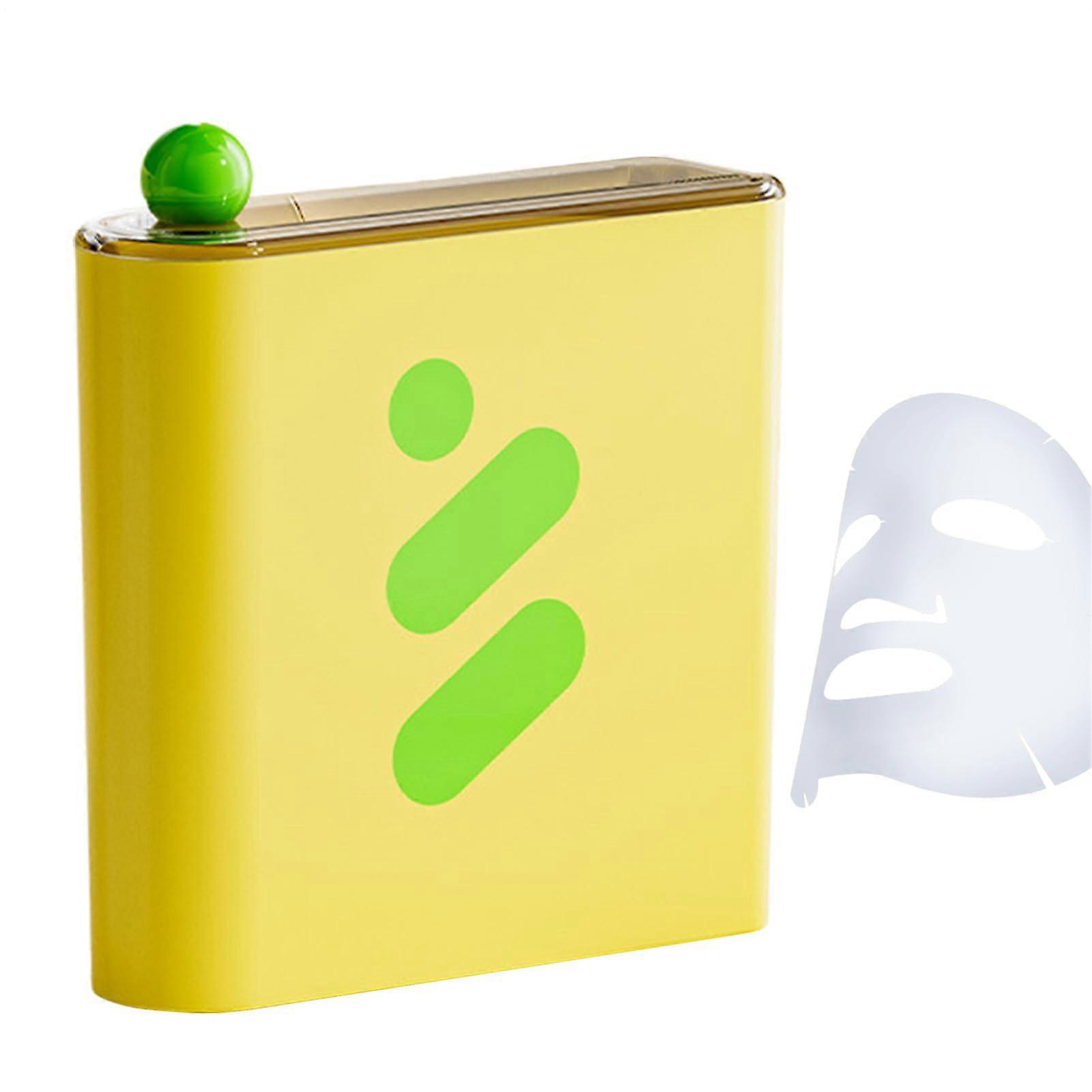 Make-up Organiser Yellow, Face Mask Storage Box with Lid for Bathroom and Desk, Compact and Stylish Design