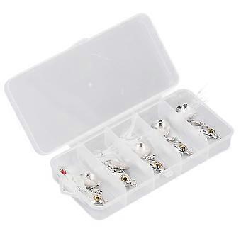 5Pcs Kit de leurres de pêche en métal Leurres tournants de pêche Leurre de pêche Spinnerbait avec plume pour eau douce et eau salée 10g / 0.35oz