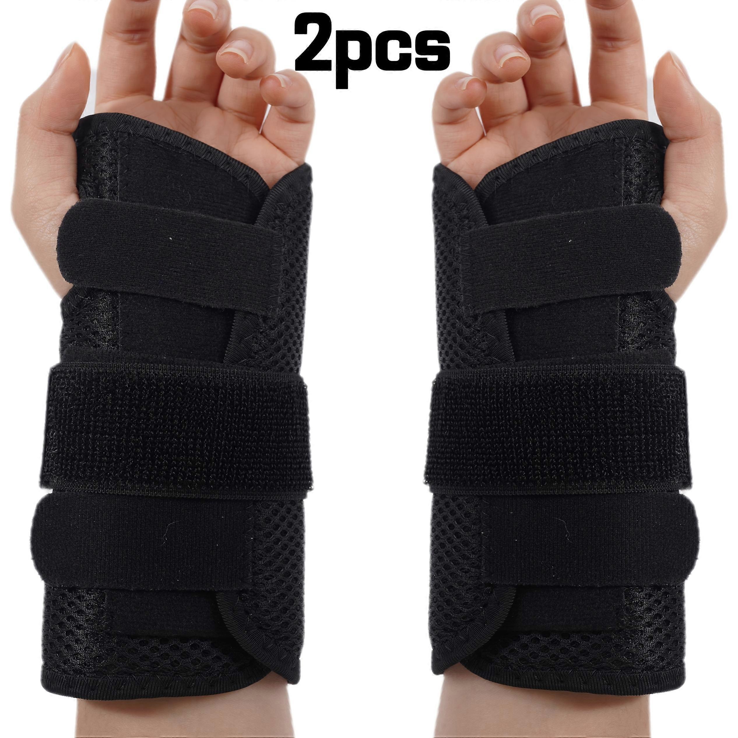 2-Pack Adjustable Thumb & Wrist Support Brace with Stabilizing Strap, Breathable for Carpal Tunnel, Hand Washable in 4 Colors.