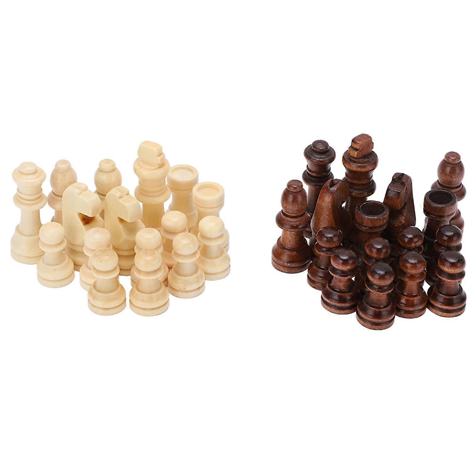 Wooden Chess Pieces Casual Toy Intellectual Game for Both Children and Adults