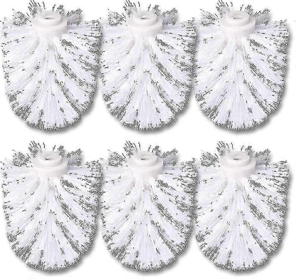 6개 변기 교체용 브러시 헤드 흰색 교체용 브러시 직경 8cm f26