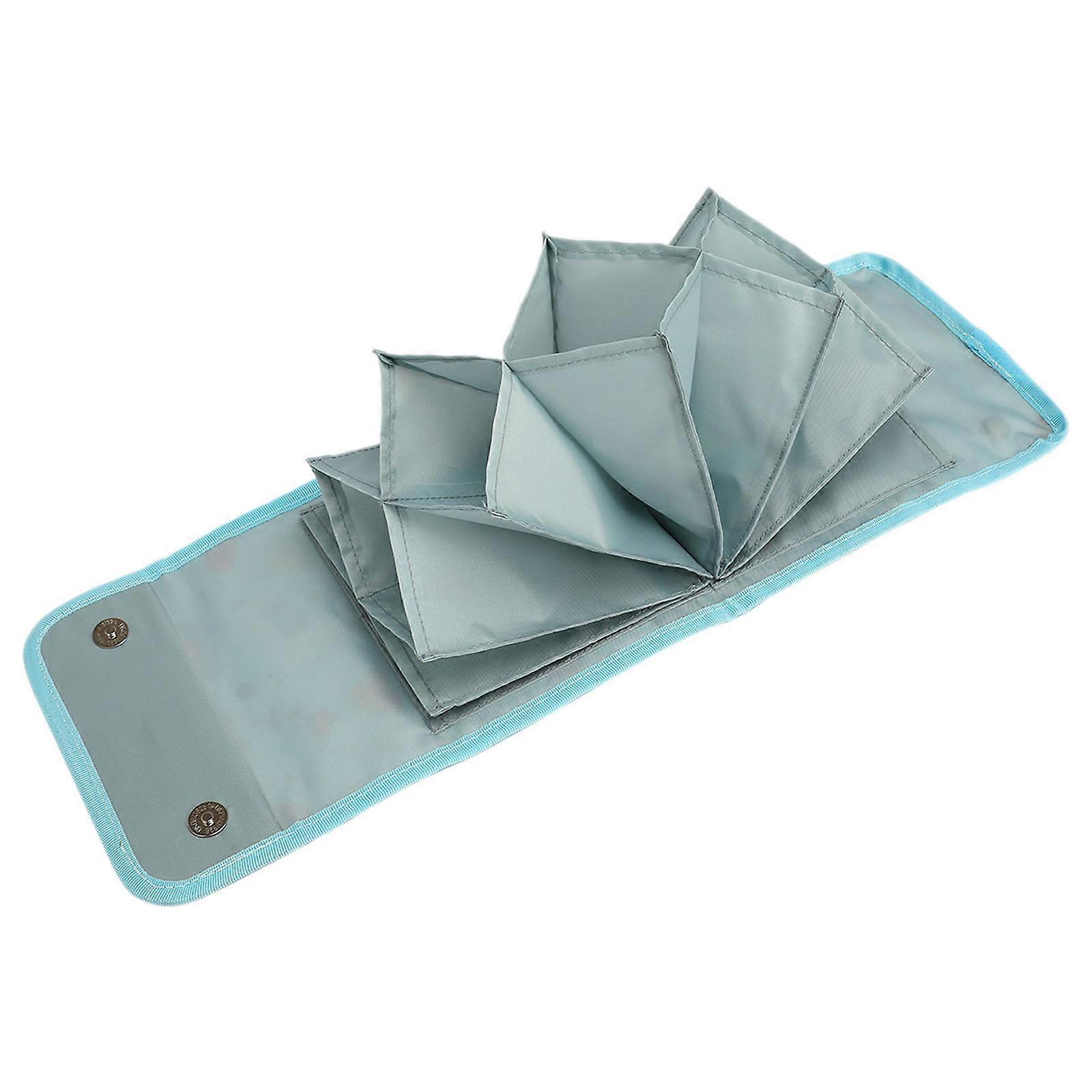 Portable Knitting Tool Organiser Waterproof Oxford Fabric Circular Knitting Needle Storage Case With Multiple Pocket Multicolor