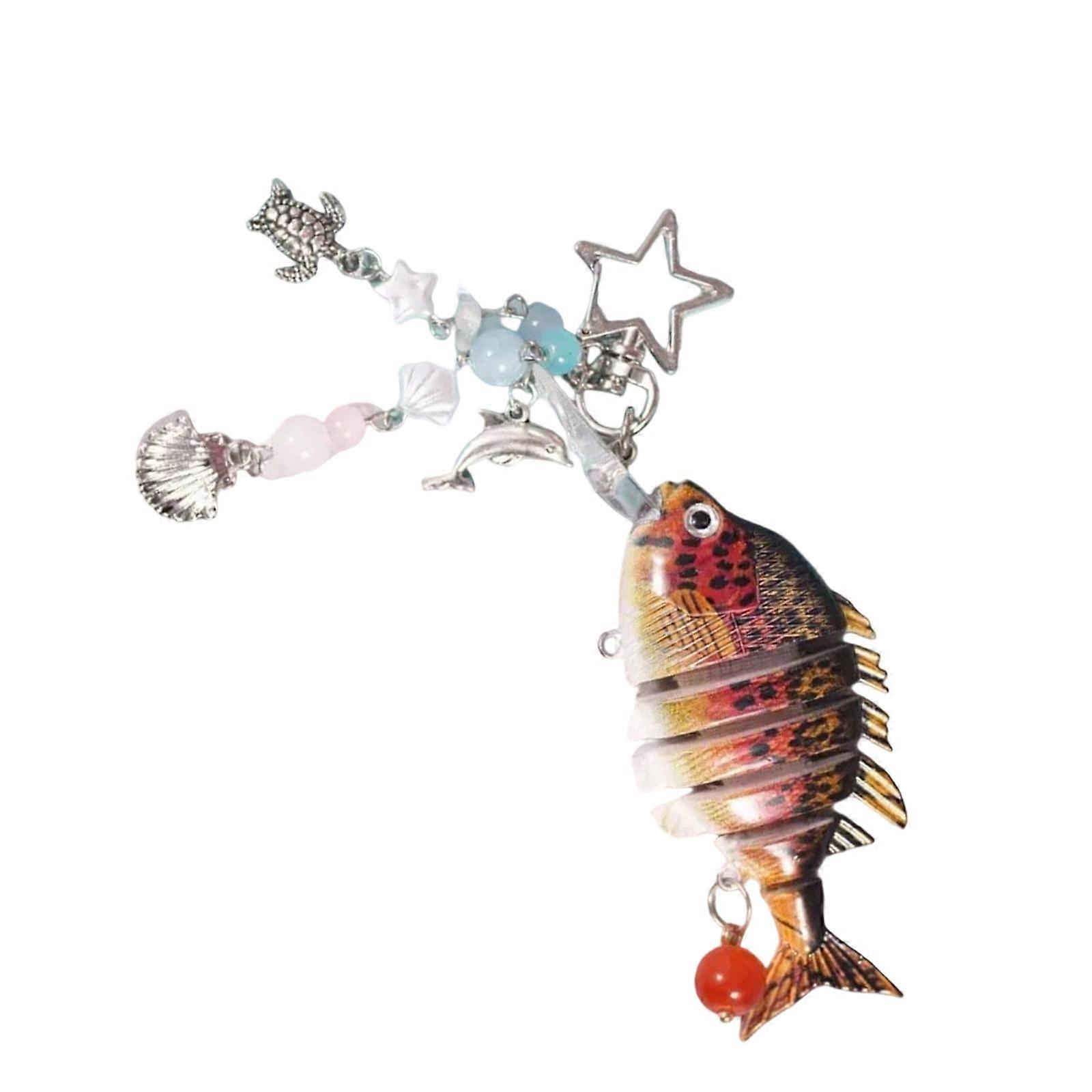 Practical Fish Charm Keychain Fashion Key Ornament Resin Alloy Texture Key Pendant Perfect for Daily Wear and Party Wear  Watermelon Red