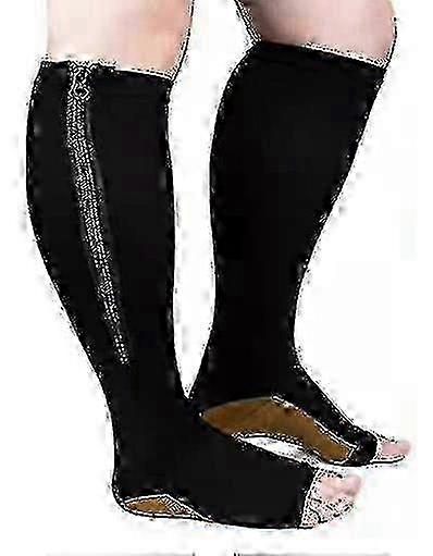 1pcs Zipper Compression Socks Open Toe Compression Stocking For Men Women 2025