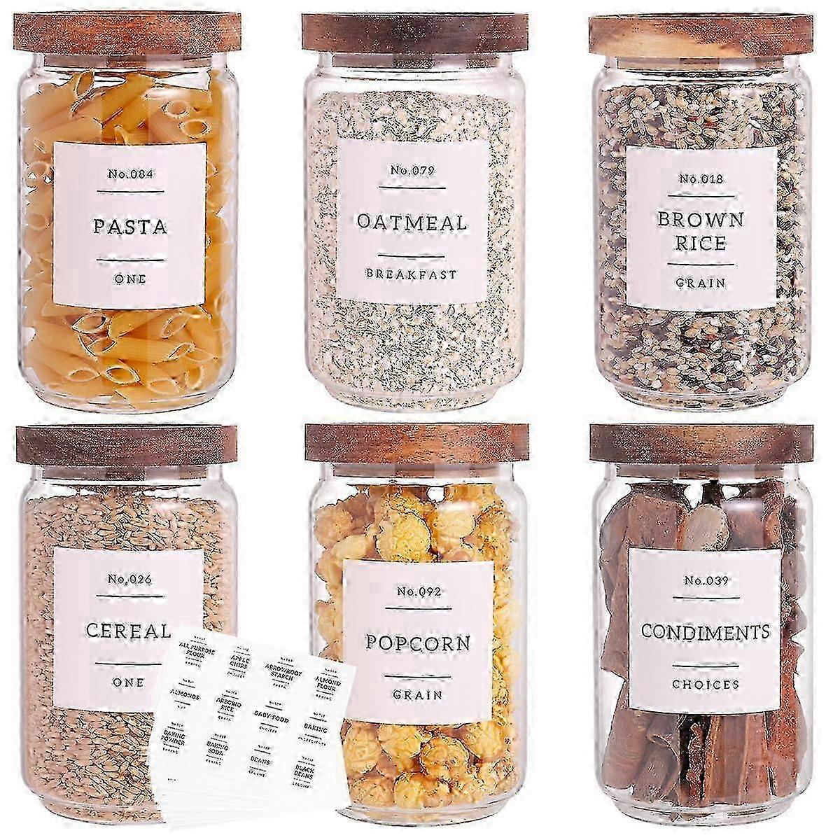 1 Set Thick Glass Pantry Storage Jars Kitchen Containers 23oz