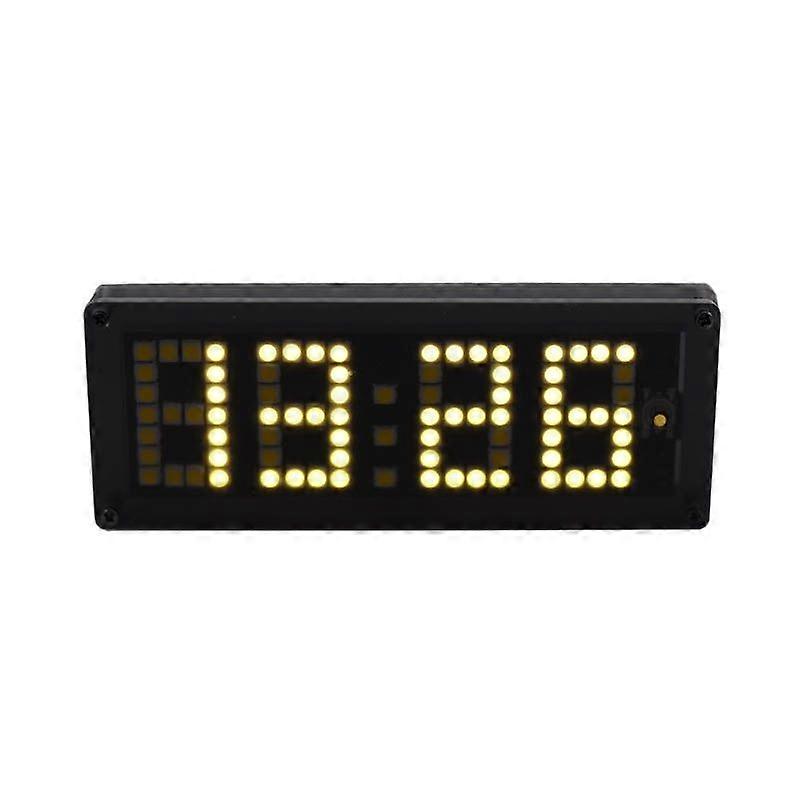 LED Dot Matrix Clock Car Thermometer Voltage Measurement 3 in 1 White