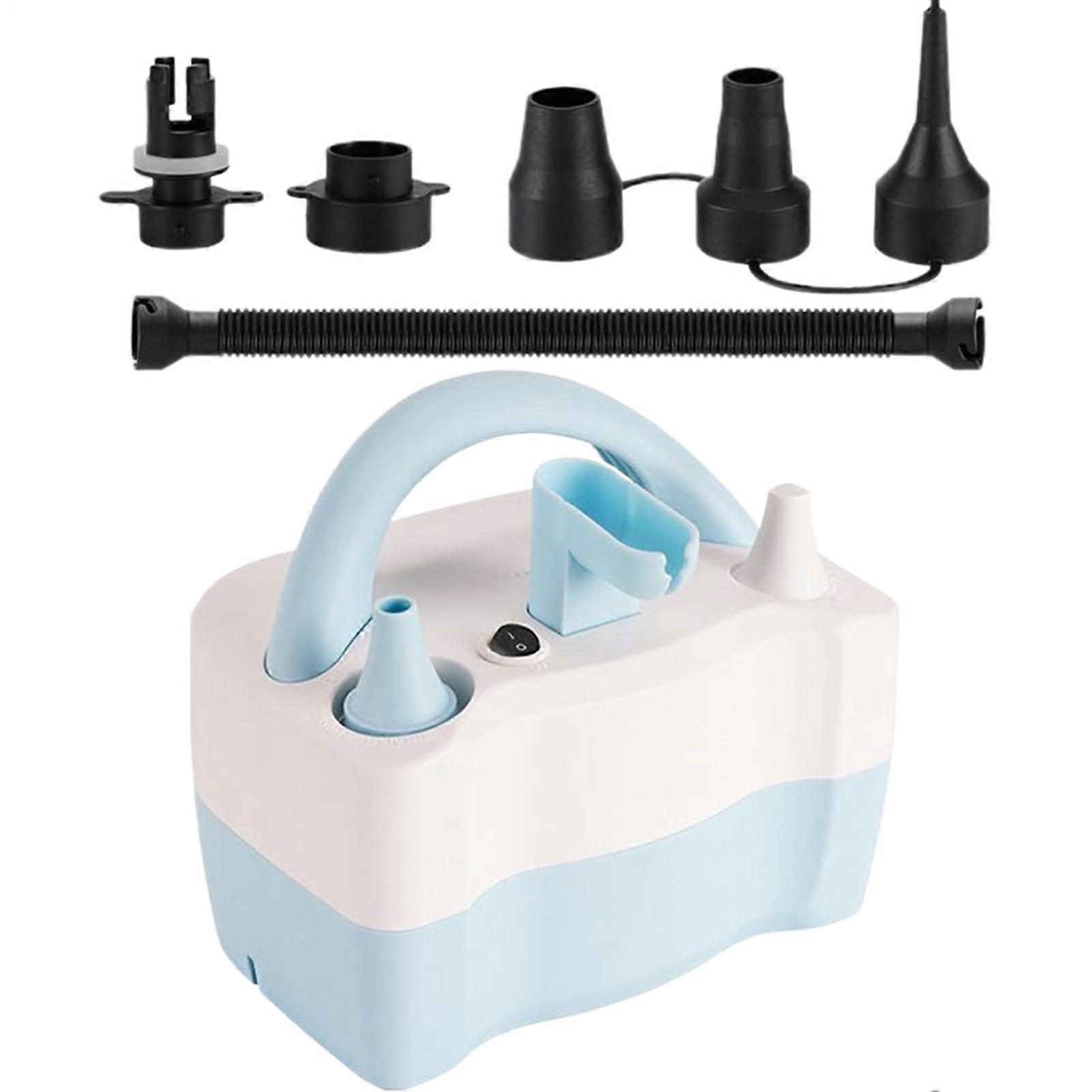 Balloon Air Pump Portable Electric Inflator for Pool Floats Mattresses Parties Sky Blue