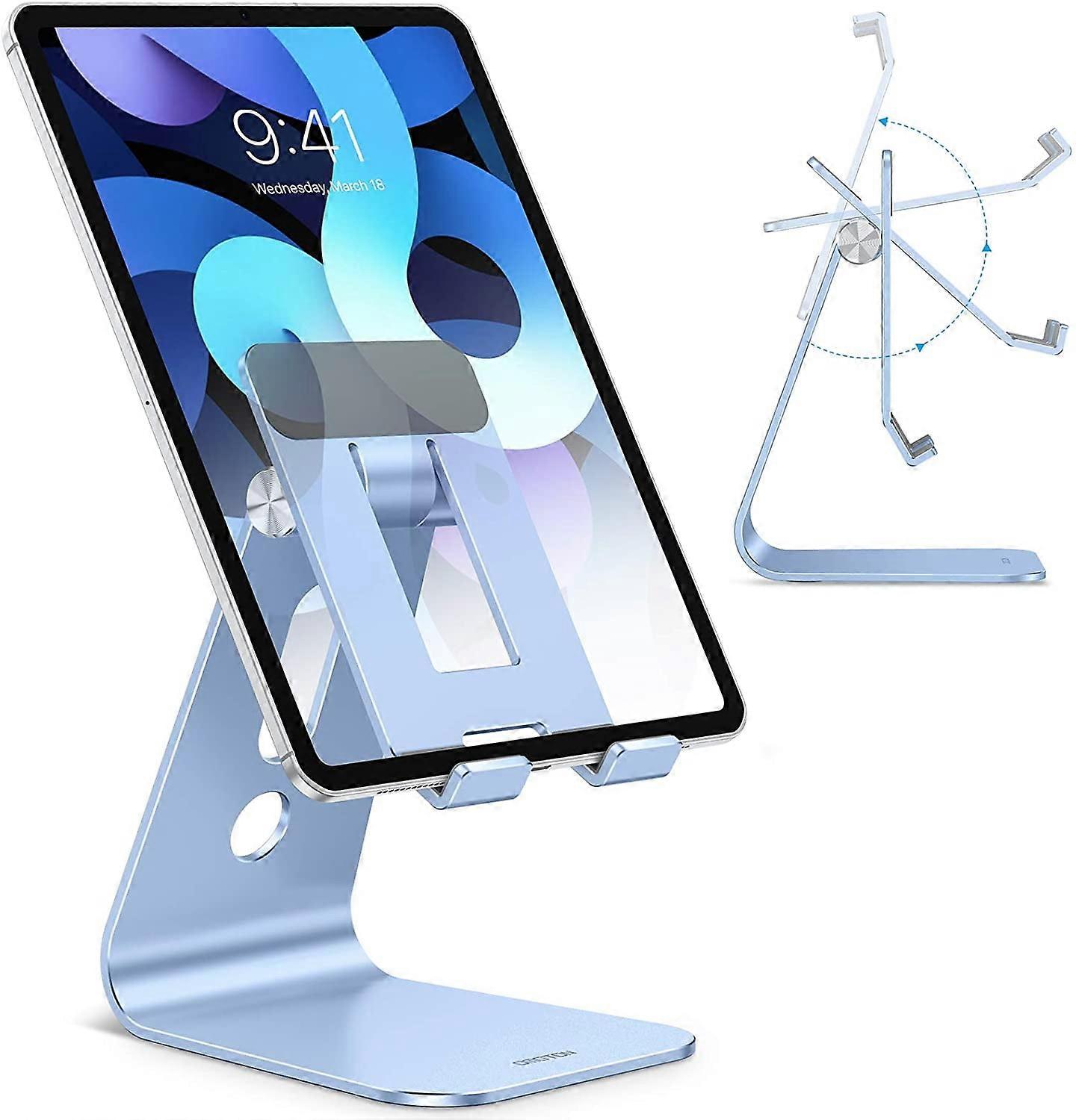 Adjustable Tablet Stand for Desk, Upgraded Longer Arms for Greater Stability, T2 compatible with iPad Stand Holder with Hollow