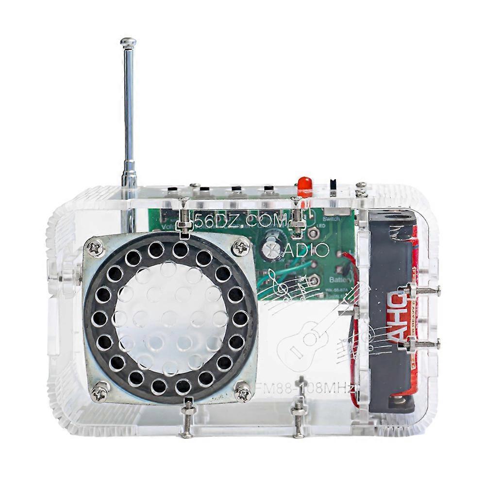 DIY FM Radio Kit 50-108MHz Adjustable IC RDA5807 Soldering Practice Kit Anti-Interference Dual Channel Amplifier