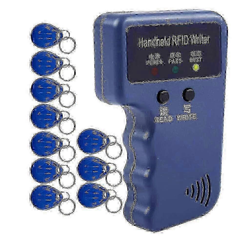 m Handheld 125KHz RFID Reader Writer Duplicator Copier, Upgrade ID Card Cloner Programmer, with 10pcs Rewritable Cards
