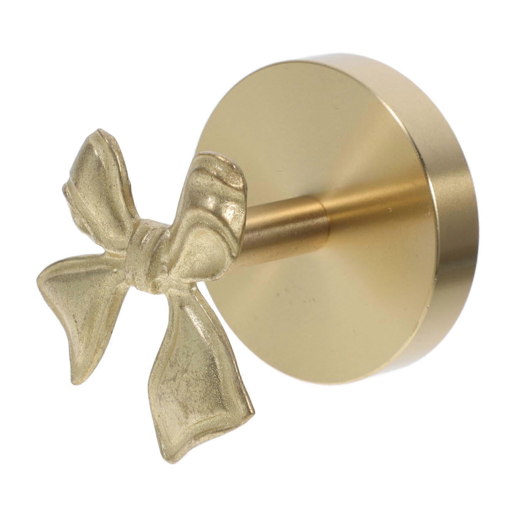 Brass Bowknot Wall Hook NoDrill SpaceSaving Coat and Towel Hanger for Entryway and Balcony