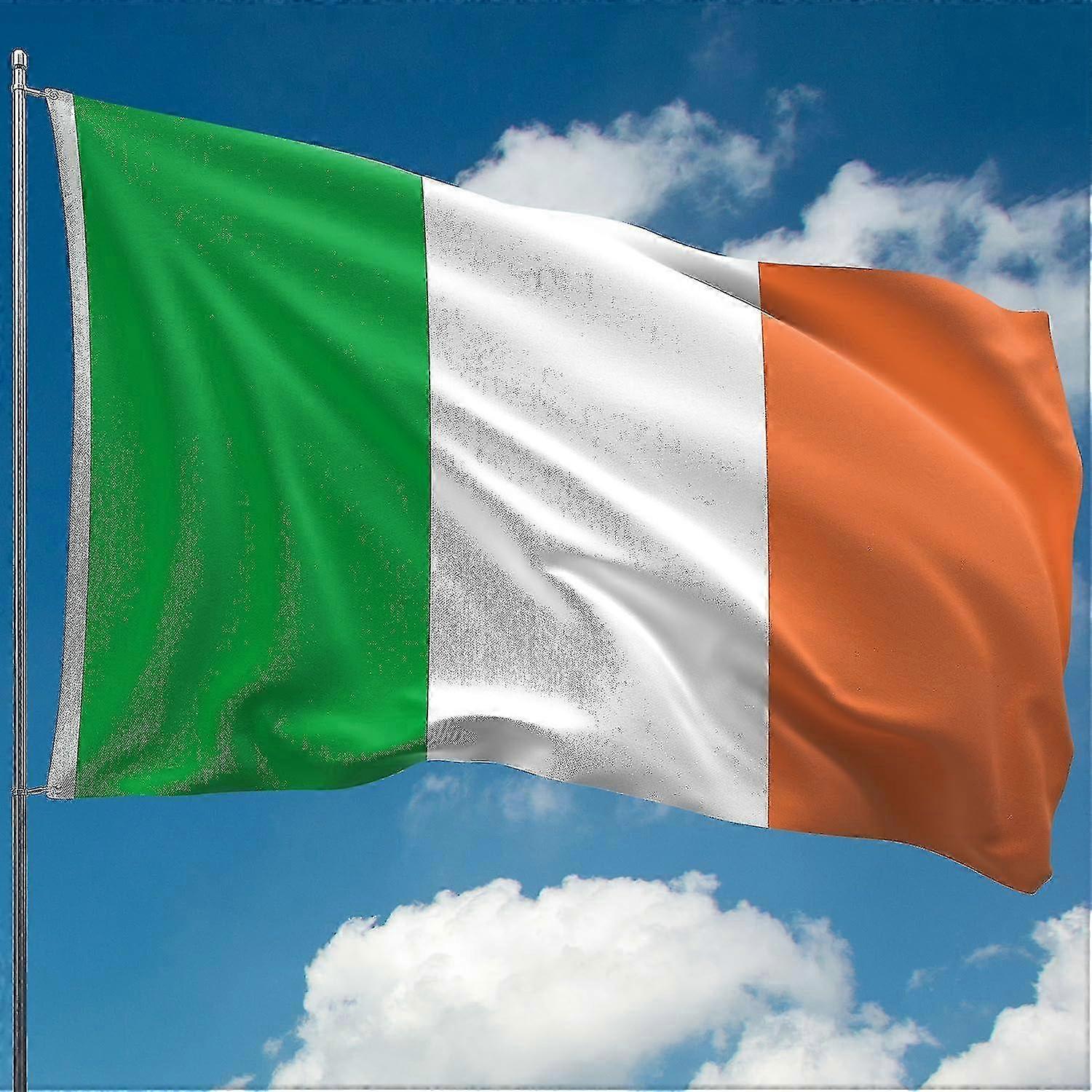Irish national flag with heavy-duty fabric and rust-proof eyelets