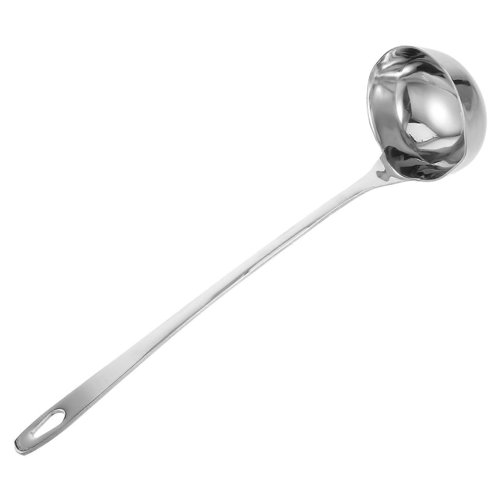 Stainless Steel Soup Ladle with Long Handle and Dual Spouts, Large Capacity Kitchen Serving Ladle