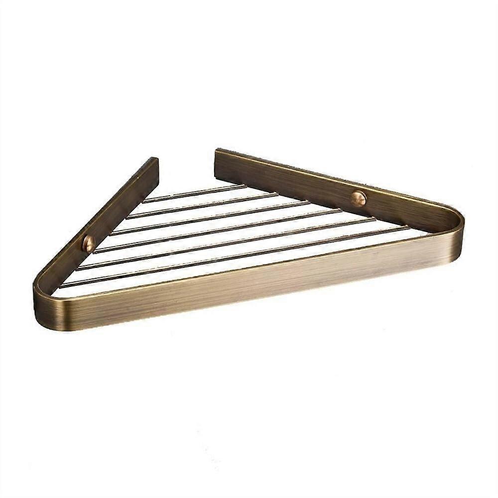 Rustproof Metal Shower Corner Shelf, Wall Mounted Triangle Bathroom Caddy, SpaceSaving Black Antique