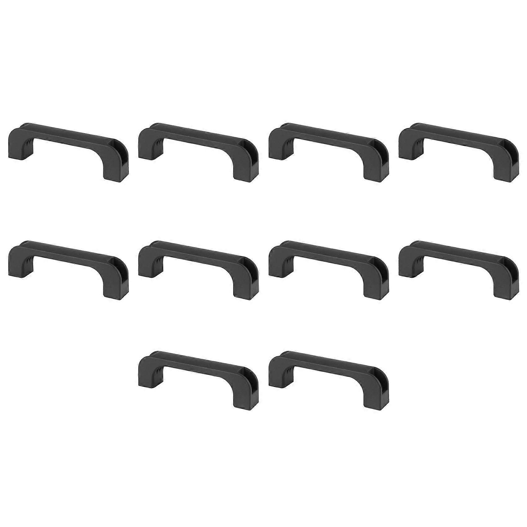 10X Door Cabinet Black Plastic Rectangular Pull Handle 5.2 inch
