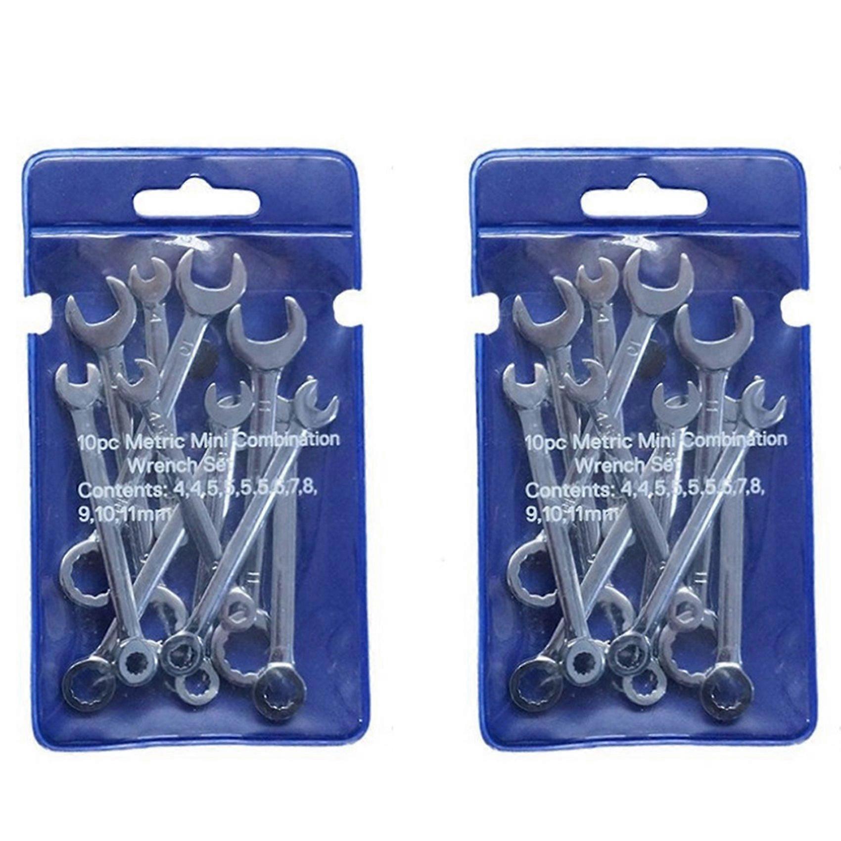 20Pcs Mini Engineer Wrench Dual Heads Offset Ring Spanner Tools Spanner Combination Key 4-11mm Wrenches Hand Set