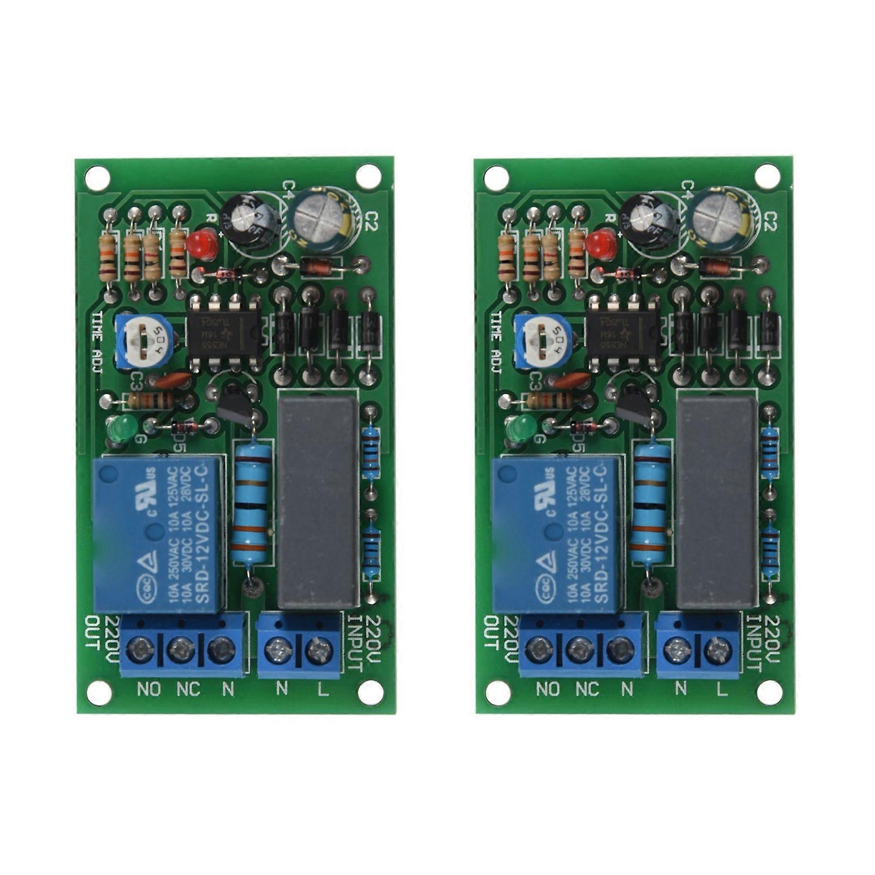 2X 220V Relay Board, Power On, Time Delay, Circuit Module, Corridor Switch, Stair Light, D1B5
