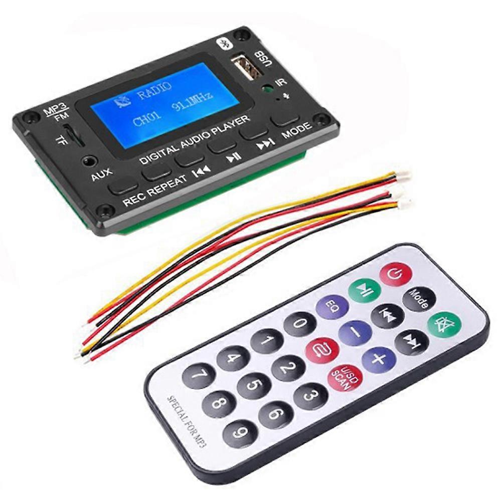 Car Bluetooth MP3 Decoder Board LCD Display MP3 Audio Module Speaker Support FM Radio AUX USB Decoding MP3 Player