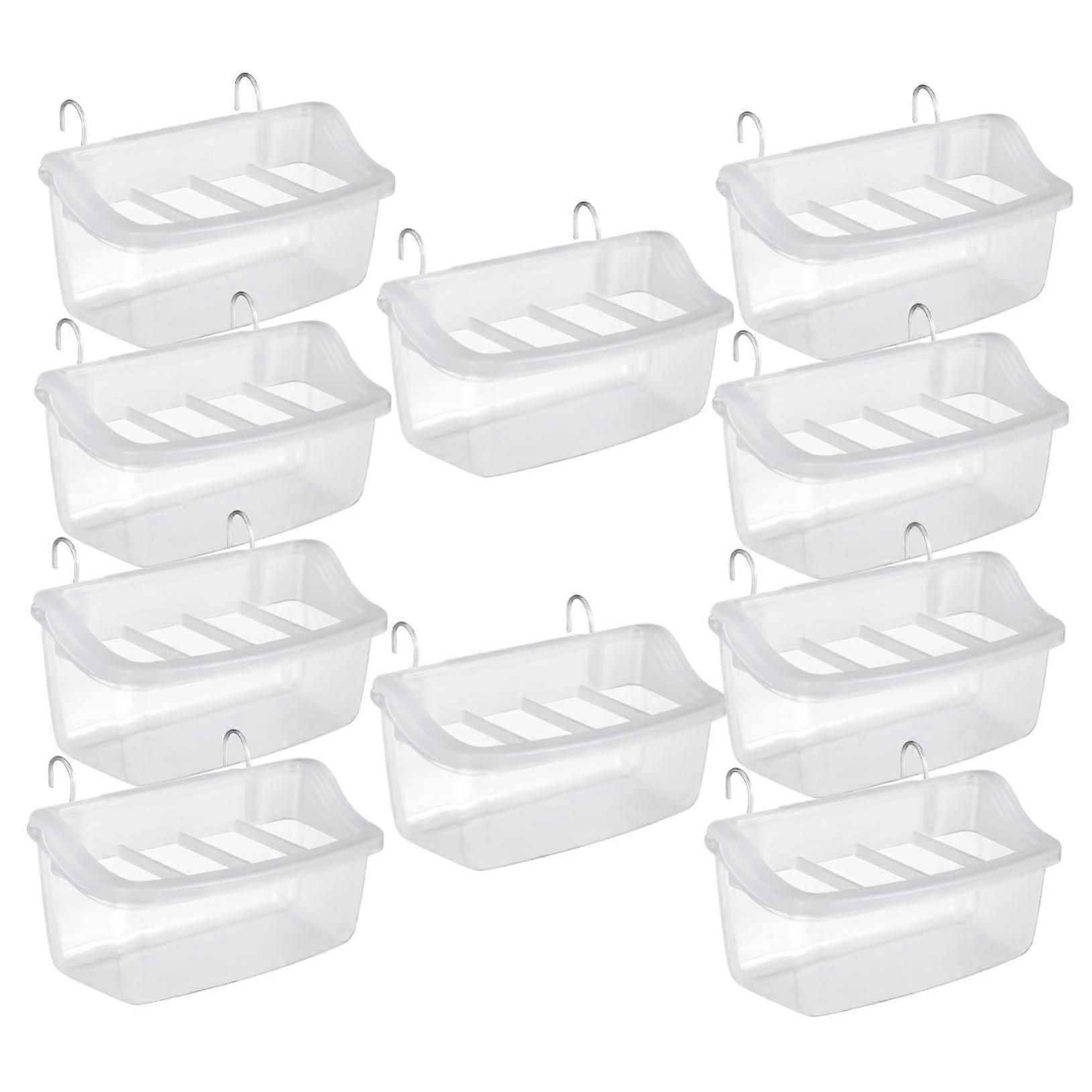 10pcs Parrot Cage Feeder Set No Mess Bird Feeding Bowls with Antispill Design for Easy Cleaning