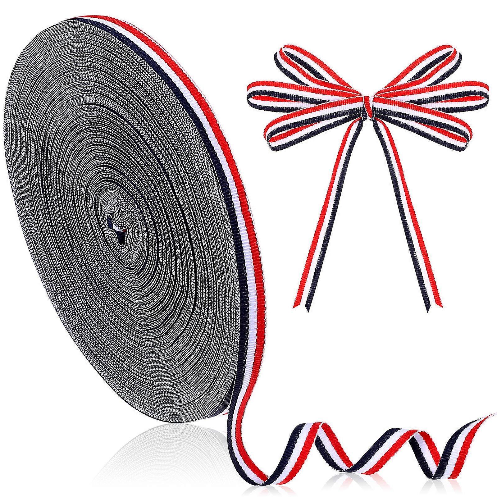 Polyester Stripes Ribbon for Clothes Use Multi Color High Color Fastness 1CM Width 50M Roll