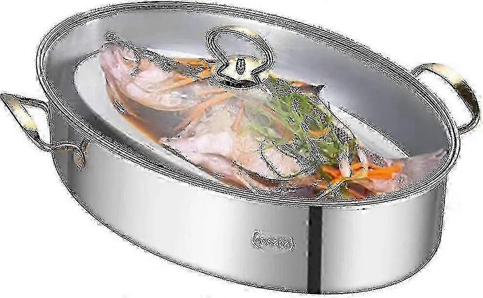 Oval Steamed Fish Pot With Lid Multi purpose Design 25-26