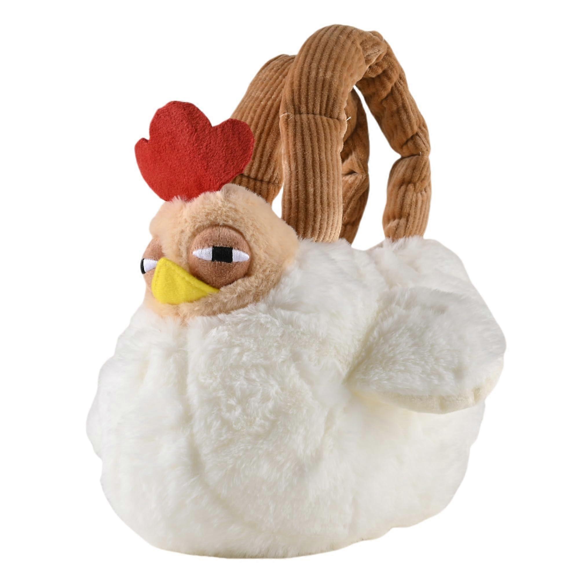 Plush Chicken Purse for Women, Fluffy Hen Handbag with Secure Zipper, Unique Animal Design