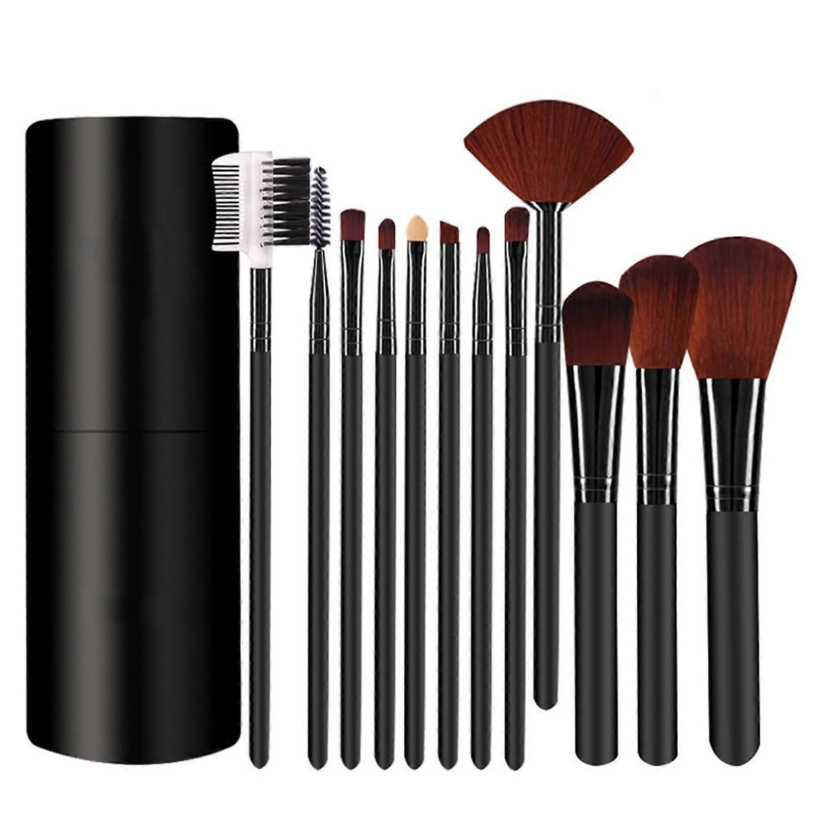 12pcs Makeup Brushes Set with Storage Tub, Includes 12 Basic Brush Heads, for Daily Makeup Needs