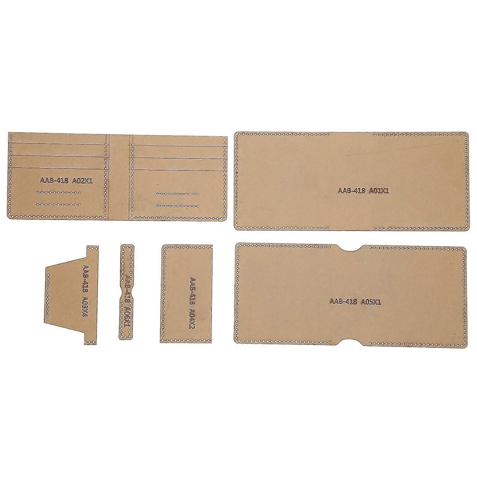 6Pcs Wallet Pattern Template Drawings Set Stencil Making Craft DIY HandMade Tool