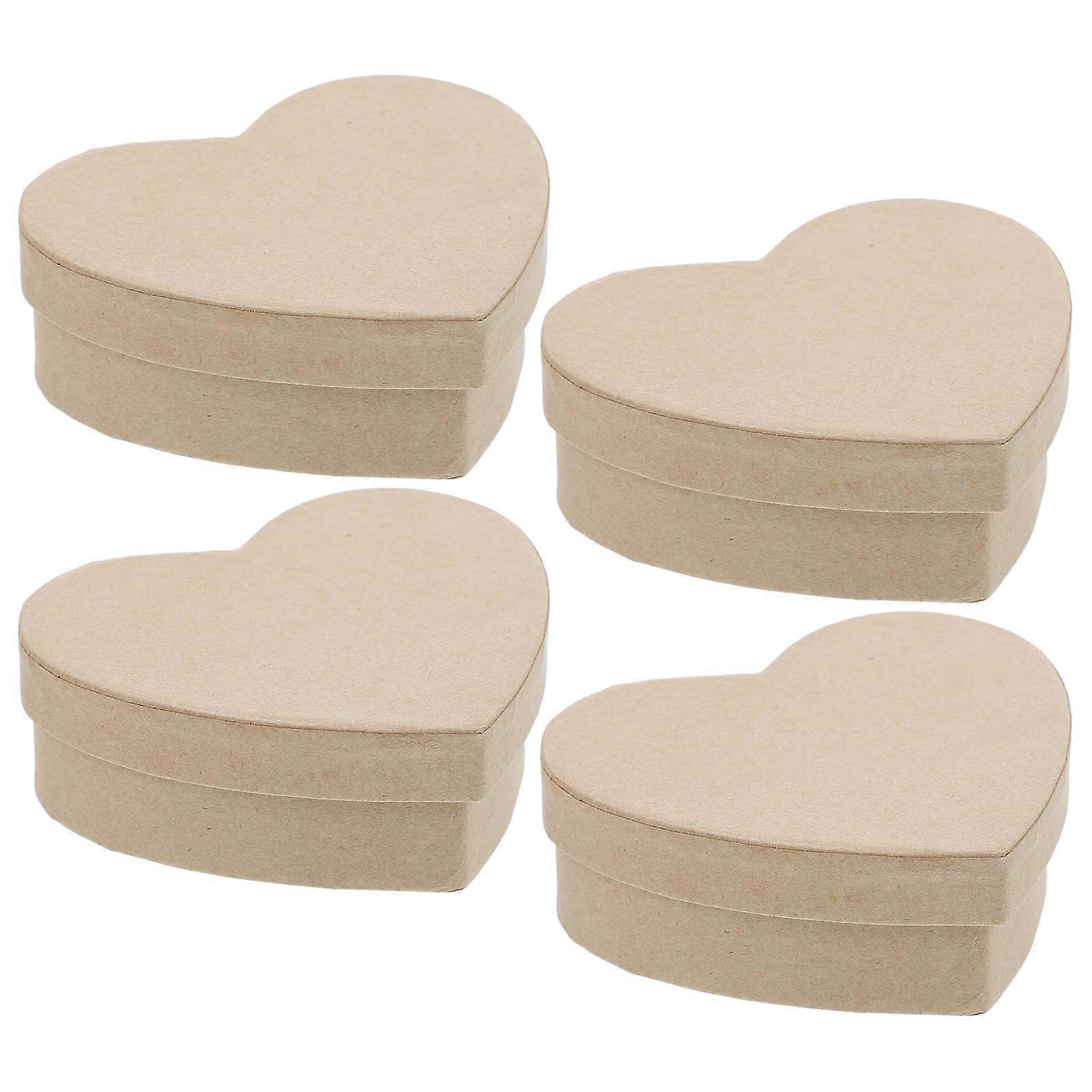 Heart Shaped Cosmetic Boxes Heart Paper Containers for DIY 4Pcs