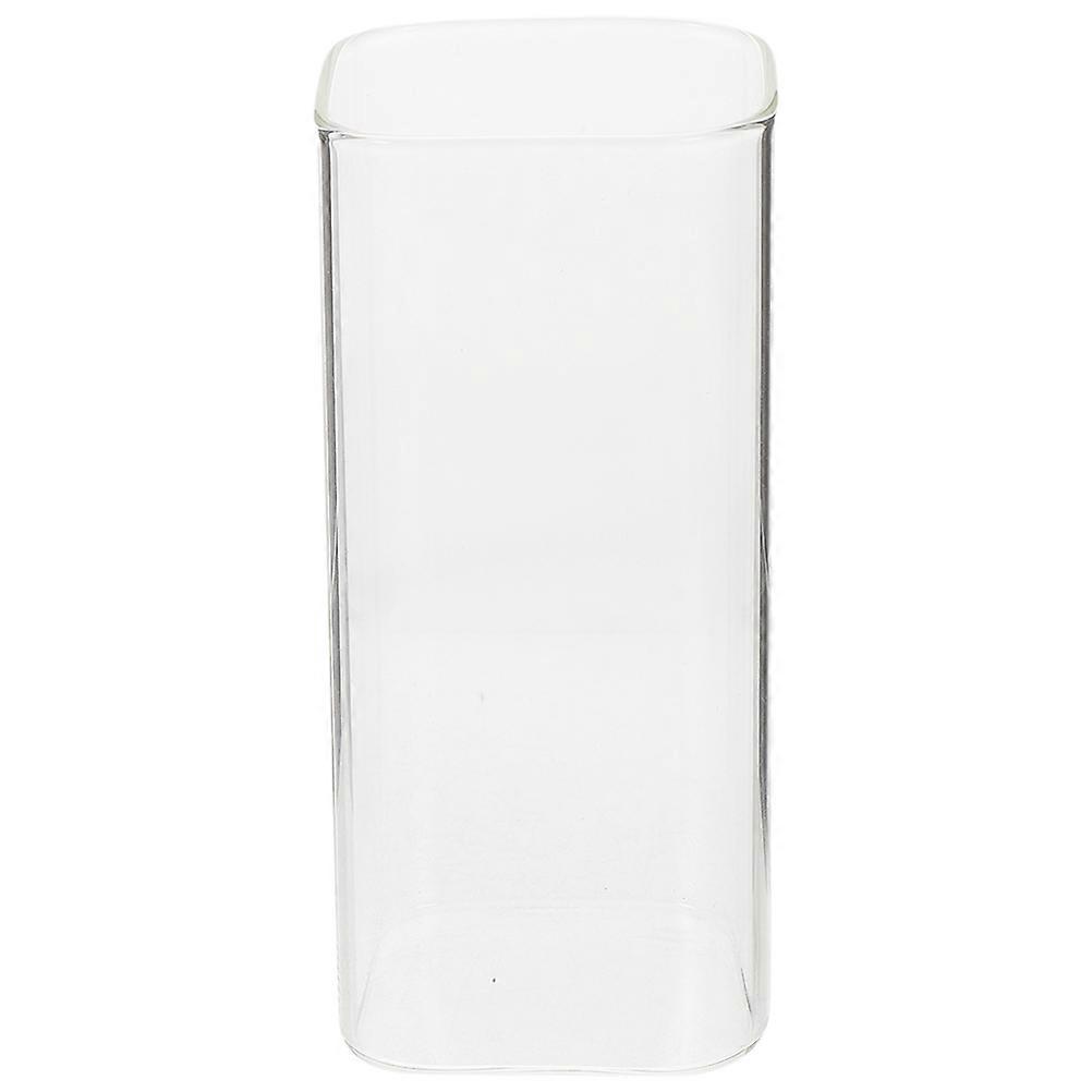 Glass Tea Cup Square Glass Cup for Drinking 5Pcs Transparent Containers