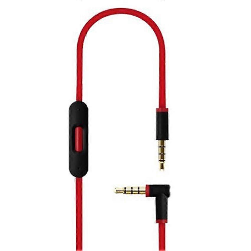 Audio Cable Headphone Cable Microphone and Remote Control for Studio/Studio Pro/Beats/Solo3/Solo2 ( Red-cord Black Remote)