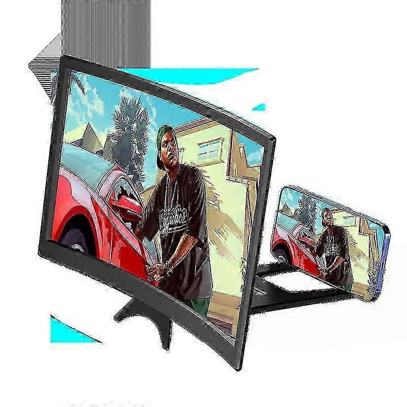 14" Curved Screen Magnifier For Cell Phone -3d Hd Magnifing Projector Screen Enlarger