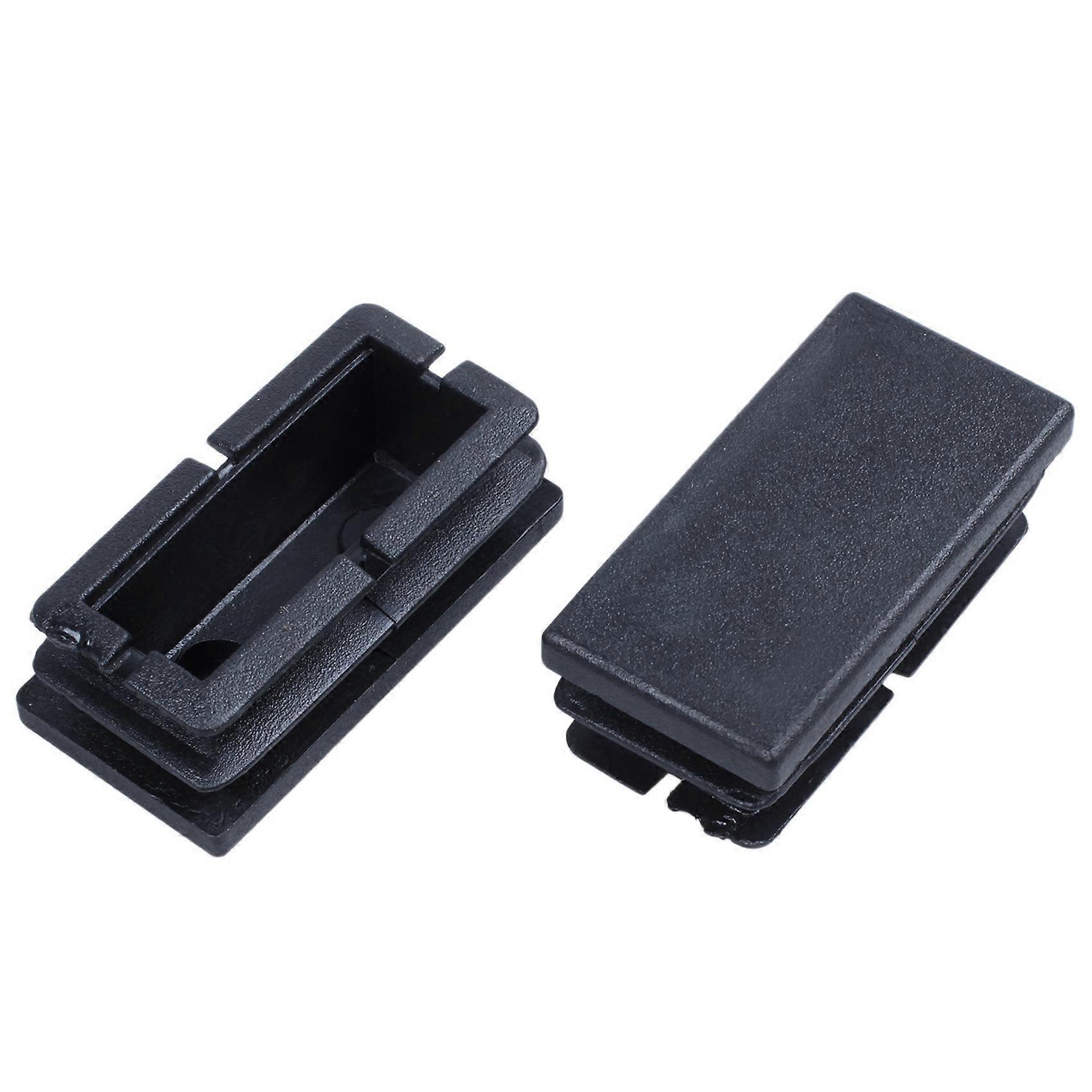 80 Pcs Black Plastic Rectangular Blanking End Caps Inserts 20mm X 40mm