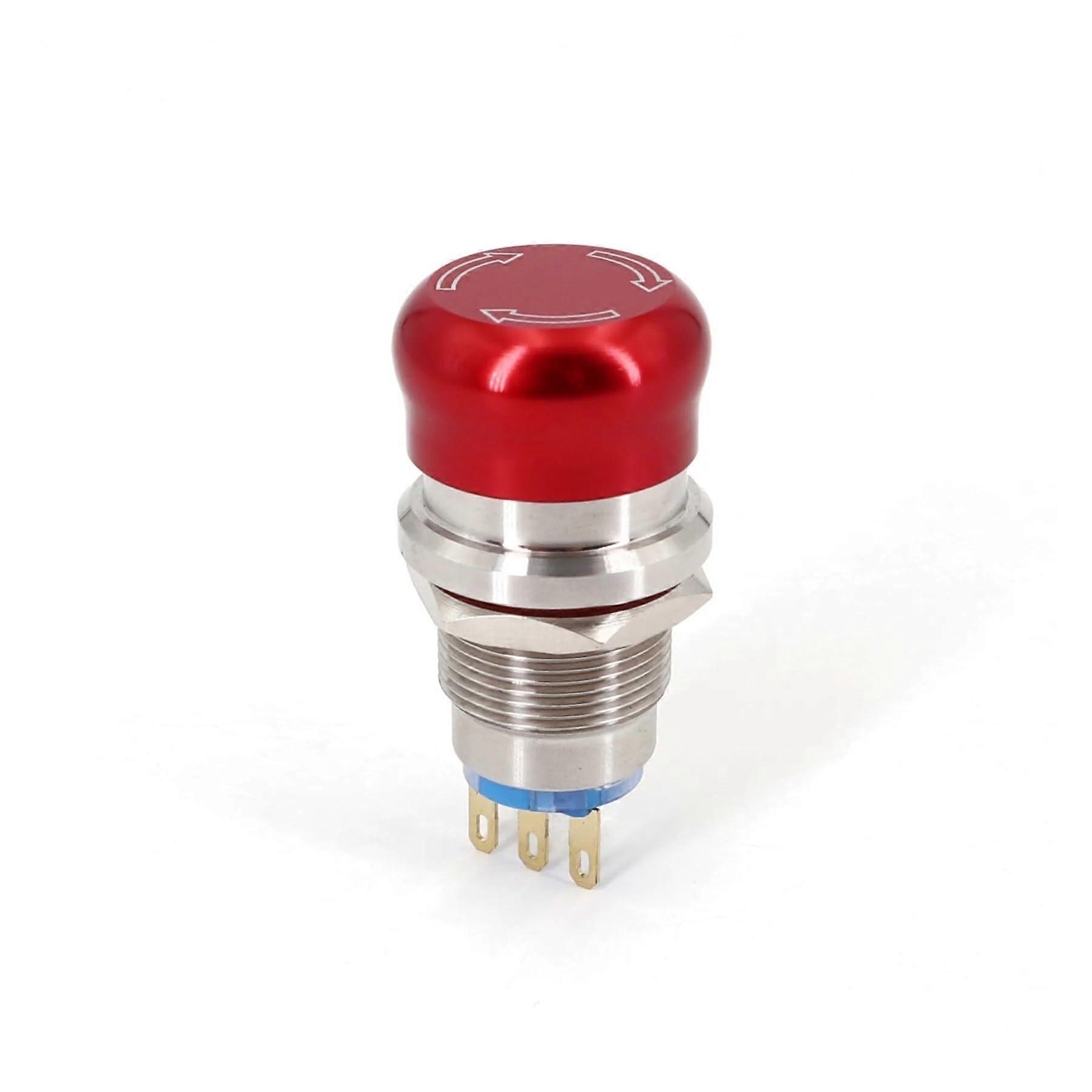 19mm Waterproof Emergency Stop Button Stainless Steel SPDT 3Pin Mushroom Push Button Switch