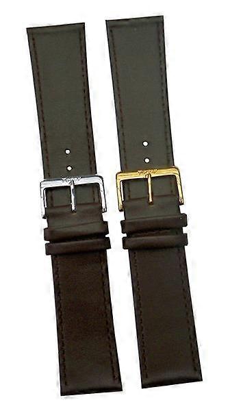 Dark brown Today watch strap 24 mm Brown silver buckle