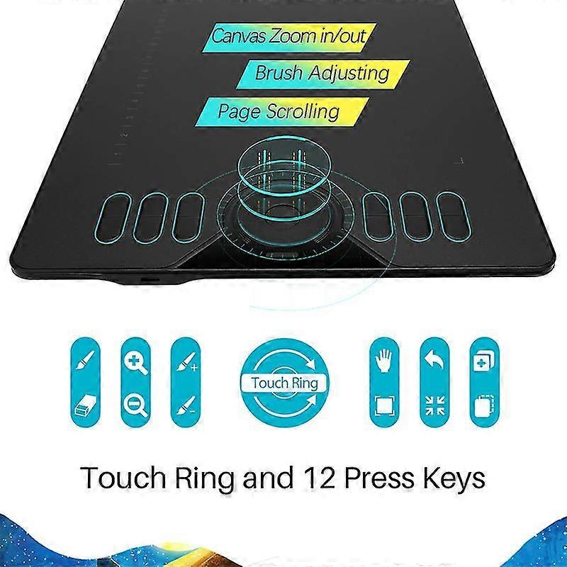 Hs610 Graphics Kreslenie Tablet Digitálne bez batérie Pero Tablet Android Phone Tablet s tilt Otg pre Windows Mac Os