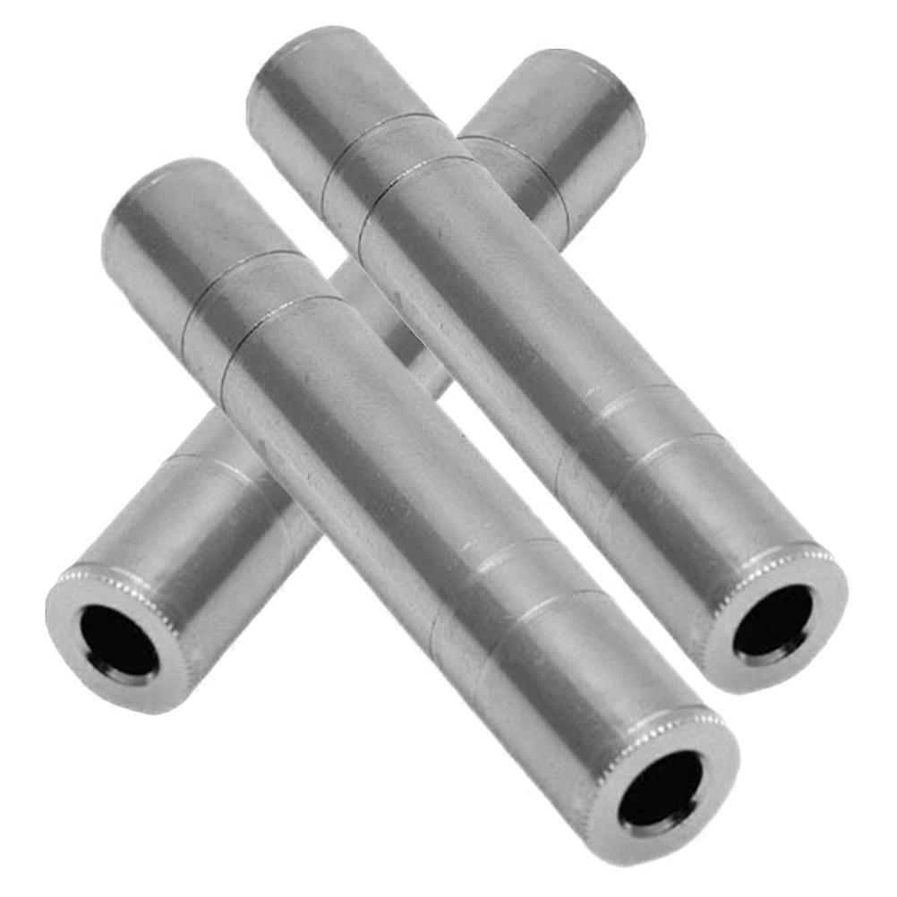 Audio Cable Connectors Stereo Cable Adapter for Extending 3Pcs Silver Steel